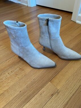 Faux Suede zip booties